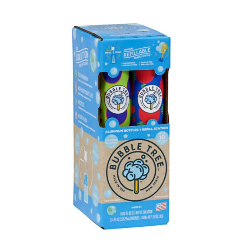 1 Liter 2 Bottle Refillable Bubble System