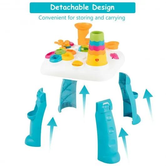 2 in 1 Early Education Toy Toddler Learning Table-Blue