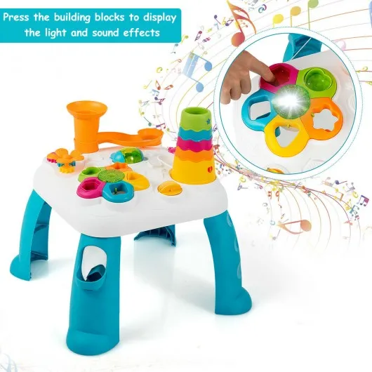 2 in 1 Early Education Toy Toddler Learning Table-Blue