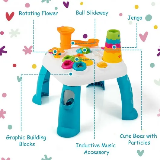 2 in 1 Early Education Toy Toddler Learning Table-Blue
