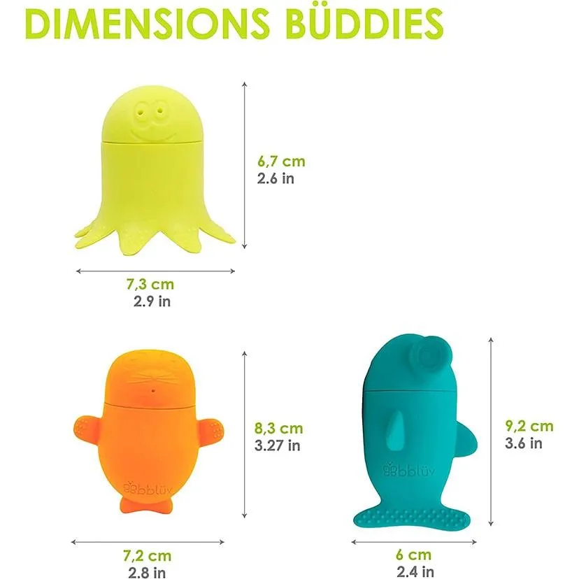 bblüv Büddies Baby Bath Toys Silicone Ocean Animals for Babies & Toddlers