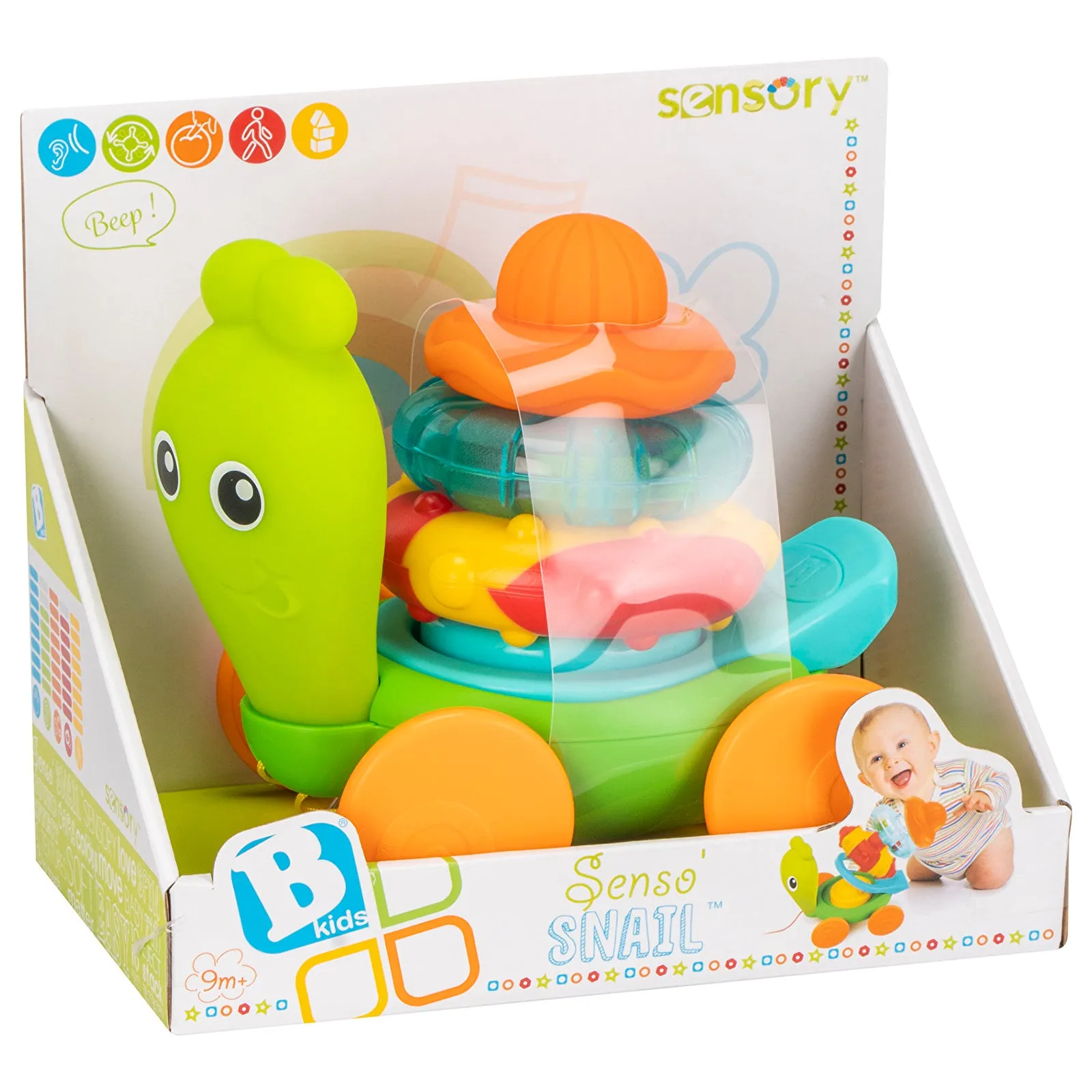 Bkids Sensory Stack & Pull Along Snail