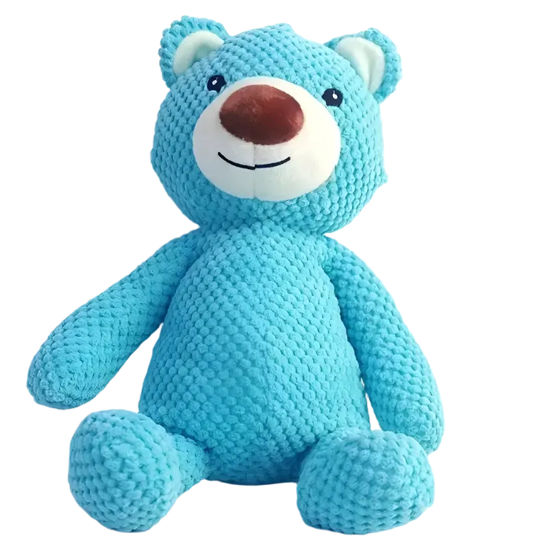 Blue Teddy Bear Plush Dog Toy