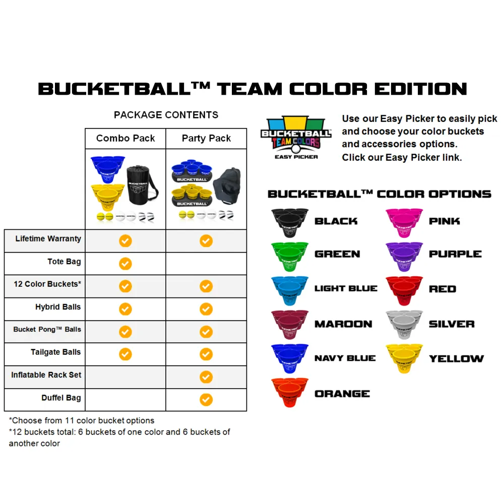 BucketBall - Team Color Edition - Party Pack (Black/Maroon)