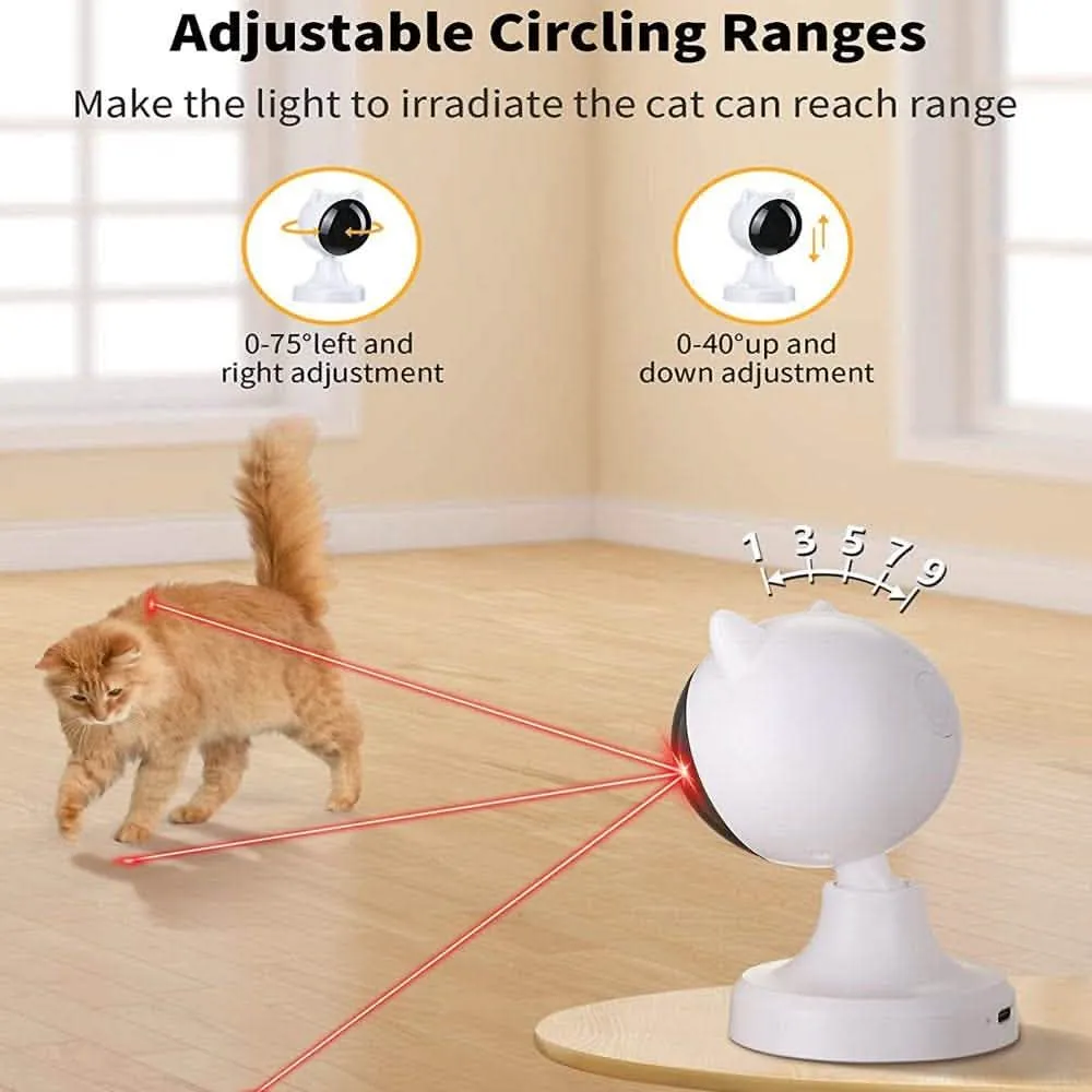 Interactive Automatic Cat Laser Toy - Smart Pet Exercise Device with Multiple Movement Patterns