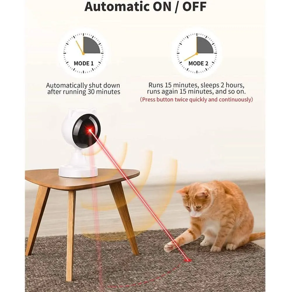 Interactive Automatic Cat Laser Toy - Smart Pet Exercise Device with Multiple Movement Patterns