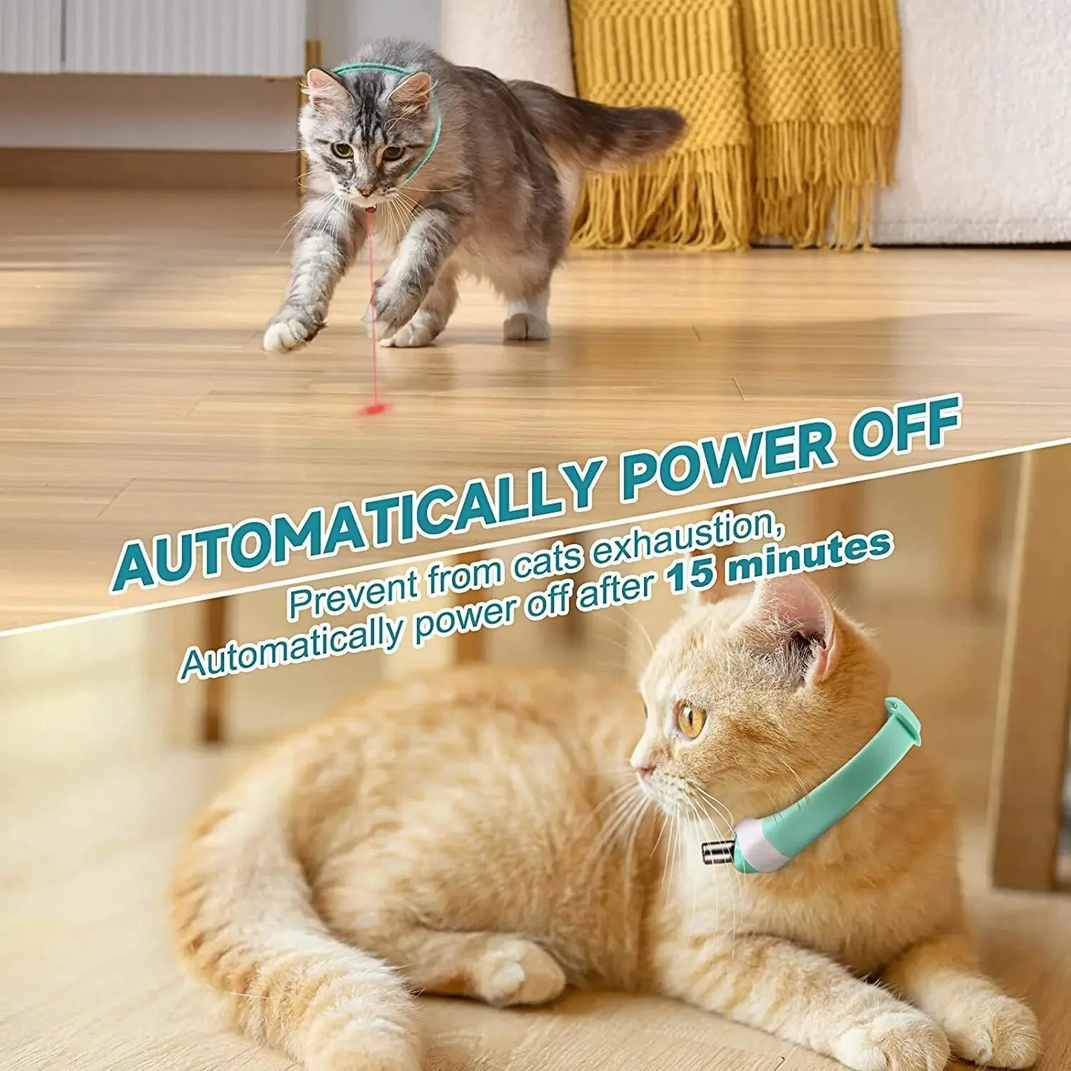 Wearable Cat laser Toys - Wearable Automatic Smart Amusing Interactive Collar for Cats Kitten Exercise Toys, USB Rechargeable, Auto On/Off